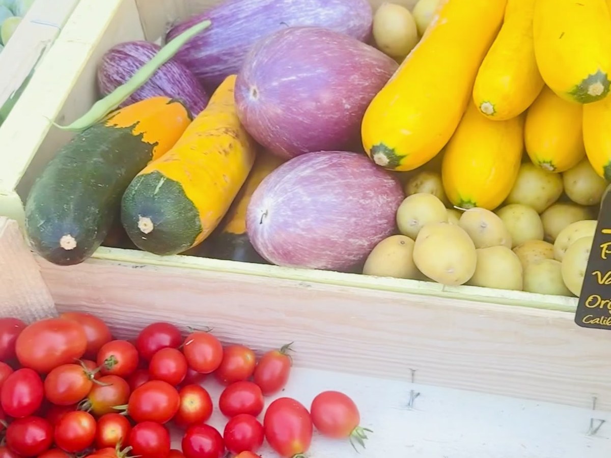Summer vegetables at a market around Arcachon Bay