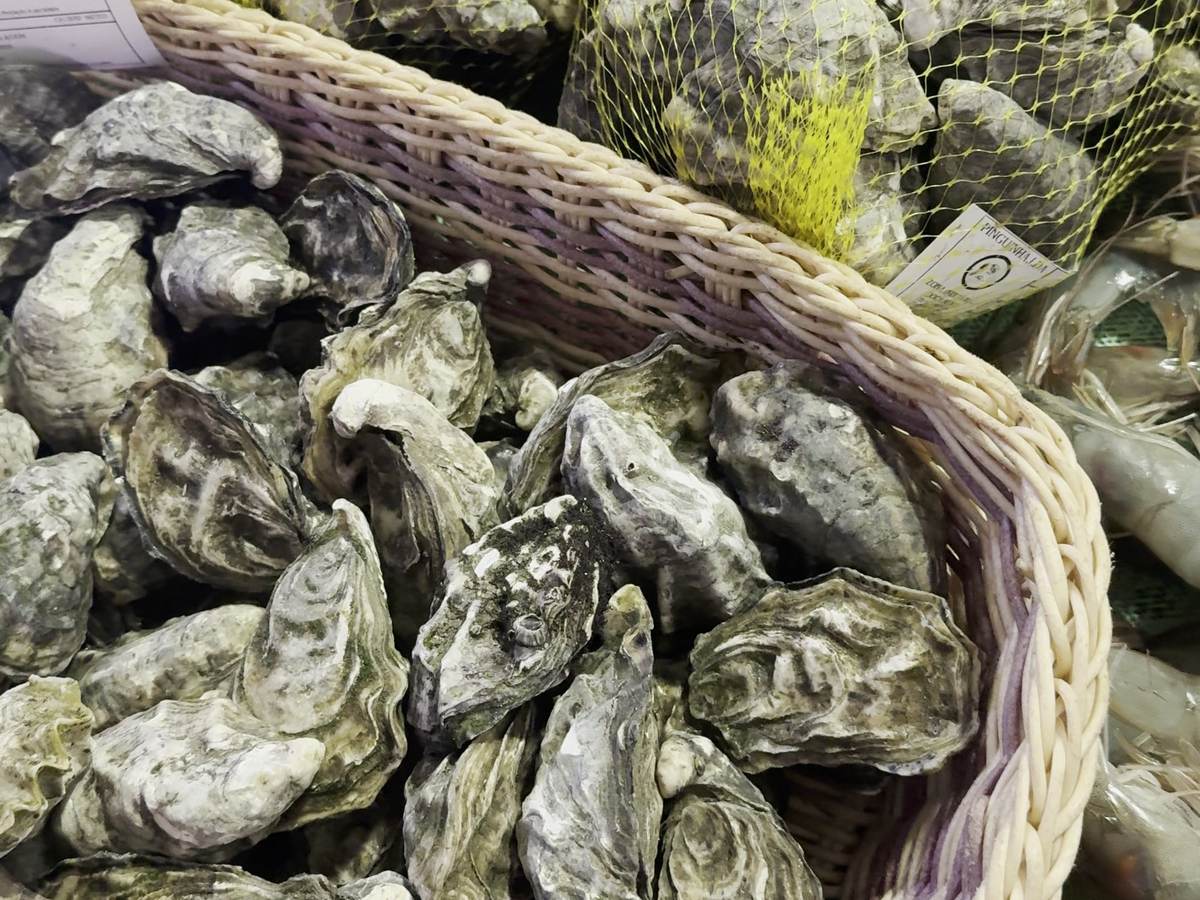 Arcachon Bay oysters on a market stall