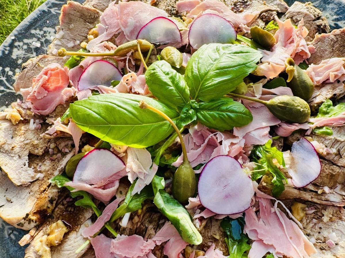 Vitello tonnato served at the villa